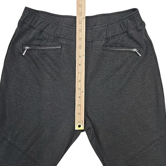 Anthropologie Maeve Womens The Sabine Pull-On Flare Pant Sz L Zippered Leg Grey - Picture 9 of 15